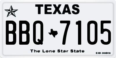 TX license plate BBQ7105