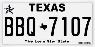 TX license plate BBQ7107