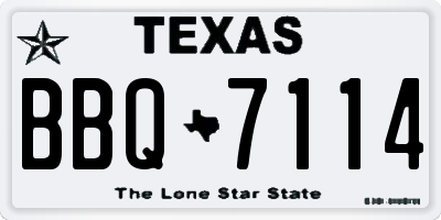 TX license plate BBQ7114