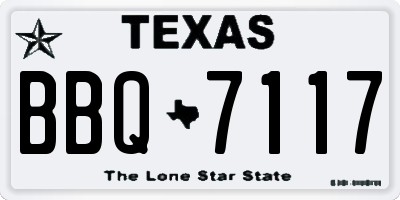 TX license plate BBQ7117