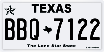 TX license plate BBQ7122