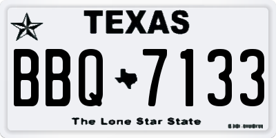 TX license plate BBQ7133