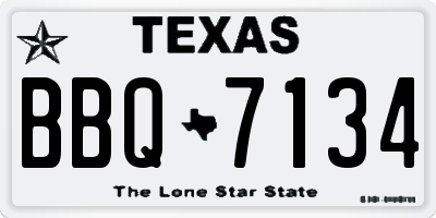 TX license plate BBQ7134