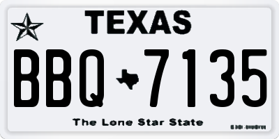 TX license plate BBQ7135