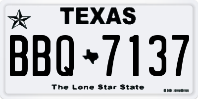 TX license plate BBQ7137