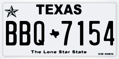 TX license plate BBQ7154