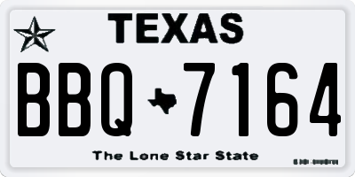TX license plate BBQ7164