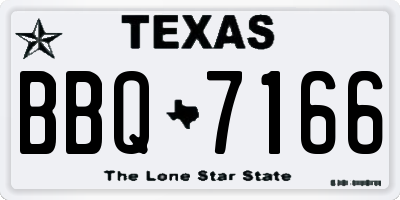 TX license plate BBQ7166