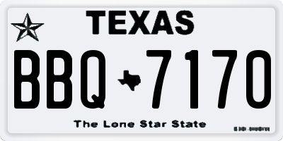 TX license plate BBQ7170