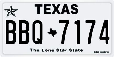 TX license plate BBQ7174