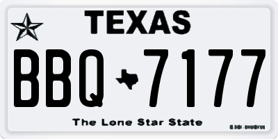 TX license plate BBQ7177