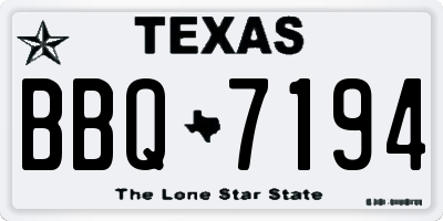 TX license plate BBQ7194