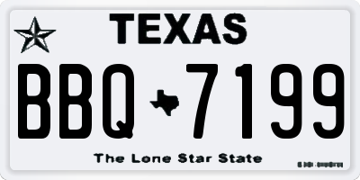 TX license plate BBQ7199