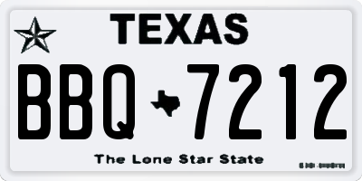 TX license plate BBQ7212