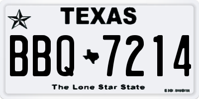 TX license plate BBQ7214