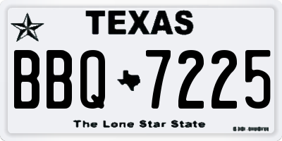 TX license plate BBQ7225