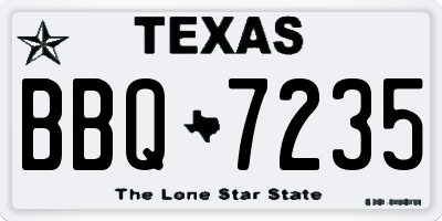 TX license plate BBQ7235