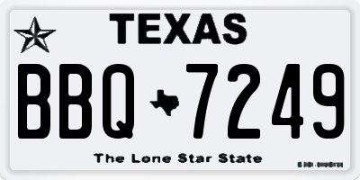 TX license plate BBQ7249