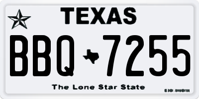 TX license plate BBQ7255