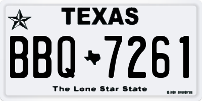 TX license plate BBQ7261