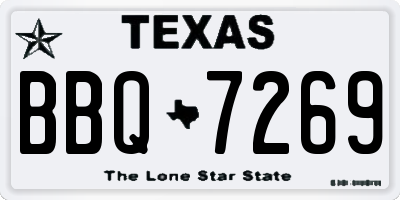 TX license plate BBQ7269