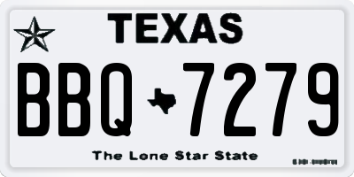 TX license plate BBQ7279
