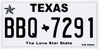 TX license plate BBQ7291