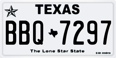 TX license plate BBQ7297