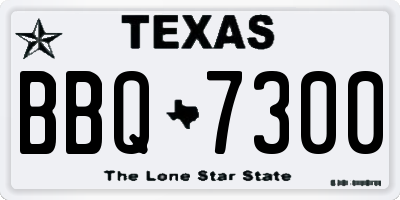 TX license plate BBQ7300