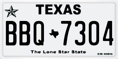 TX license plate BBQ7304
