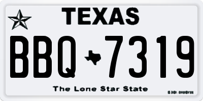 TX license plate BBQ7319