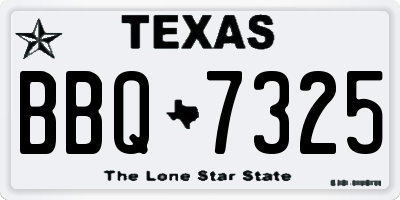 TX license plate BBQ7325