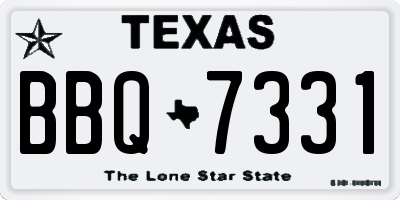 TX license plate BBQ7331