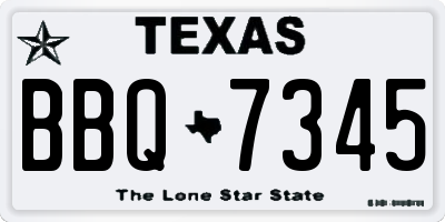 TX license plate BBQ7345
