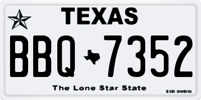TX license plate BBQ7352