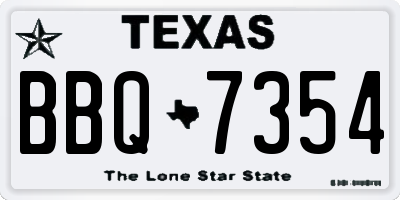 TX license plate BBQ7354