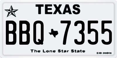 TX license plate BBQ7355