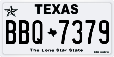 TX license plate BBQ7379