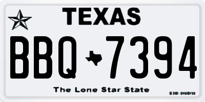 TX license plate BBQ7394