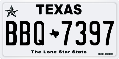 TX license plate BBQ7397