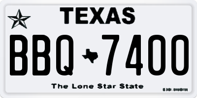 TX license plate BBQ7400