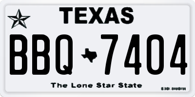 TX license plate BBQ7404