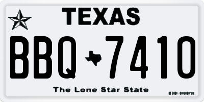 TX license plate BBQ7410
