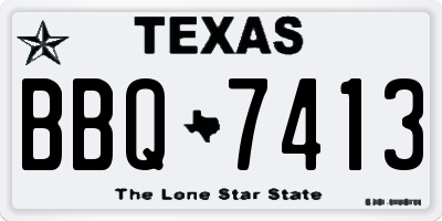 TX license plate BBQ7413