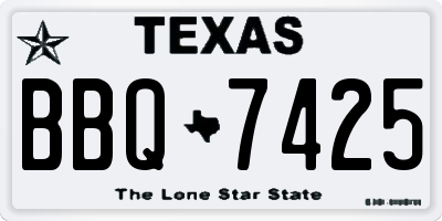 TX license plate BBQ7425