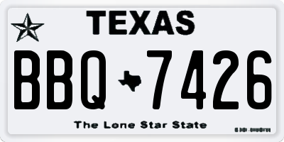TX license plate BBQ7426