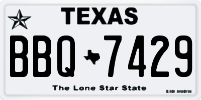 TX license plate BBQ7429