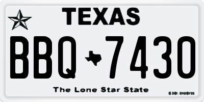 TX license plate BBQ7430