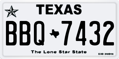TX license plate BBQ7432