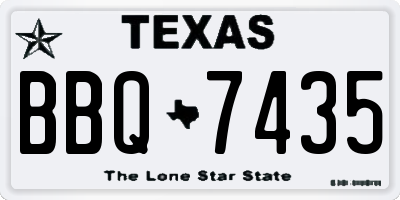 TX license plate BBQ7435